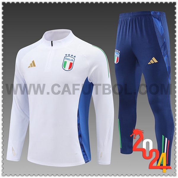 Chandal Futbol Italia Ninos Blanco/Azul 2024 2025