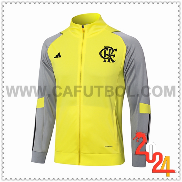 Chaquetas Futbol Flamenco Amarillo/Gris 2024 2025