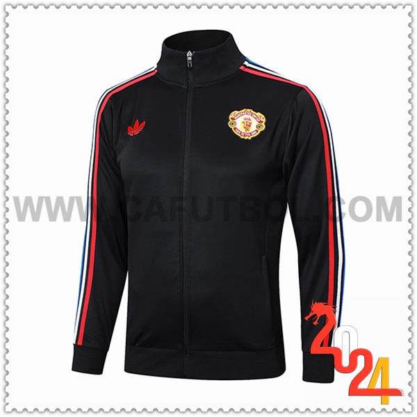 Chaquetas Futbol Manchester United Negro 2024 2025