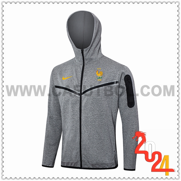 Chaqueta Con Capucha Francia Gris 2024 2025