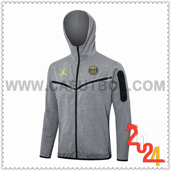 Chaqueta Con Capucha Jordan PSG Gris 2024 2025