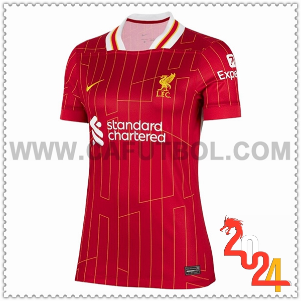 Primera Camiseta Futbol FC Liverpool Mujer 2024 2025