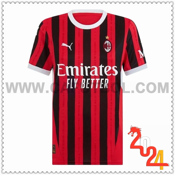 Primera Camiseta Futbol AC Milan Mujer 2024 2025