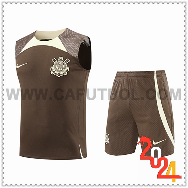 Camiseta Entrenamiento sin mangas Corinthians Marrón/Beige 2024 2025