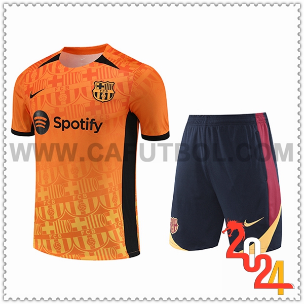 Camiseta Entrenamiento FC Barcelona Naranja/Negro 2024 2025