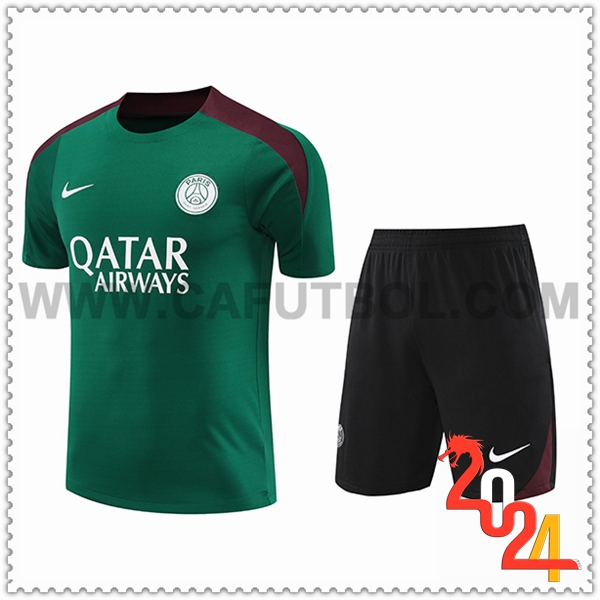 Camiseta Entrenamiento PSG Verde/Rojo 2024 2025