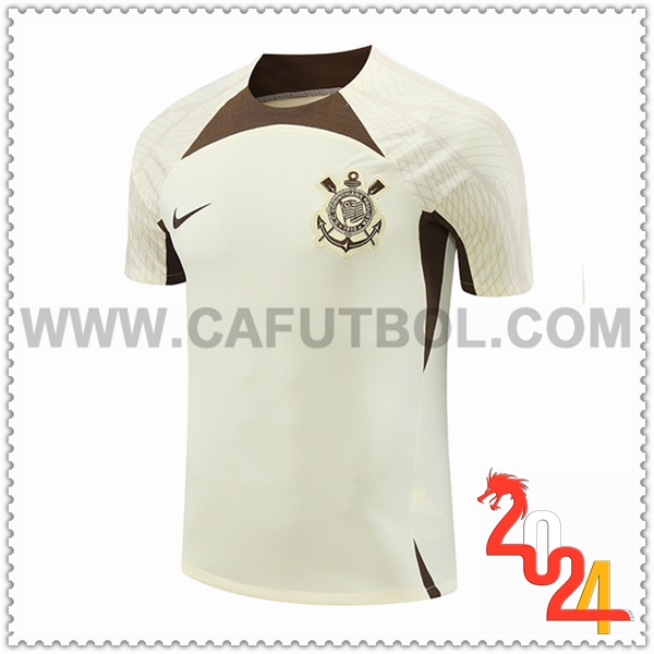 Camiseta Entrenamiento Corinthians Beige/Marrón 2024 2025