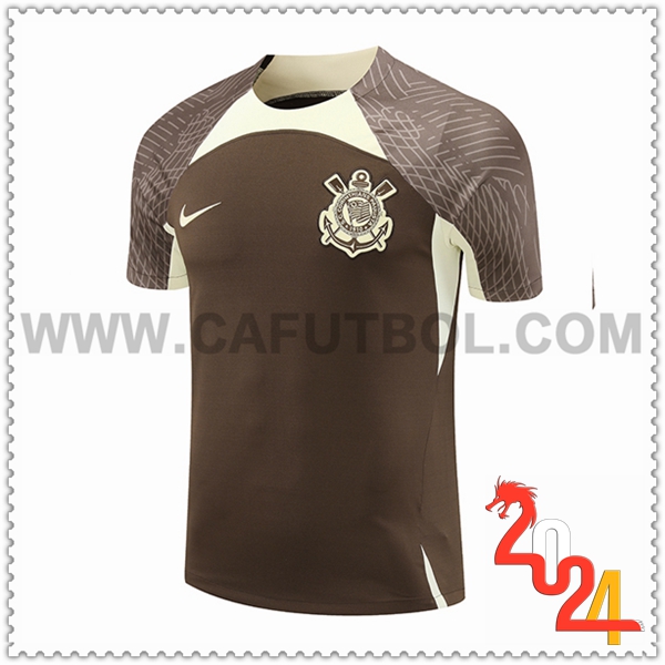 Camiseta Entrenamiento Corinthians Marrón/Beige 2024 2025