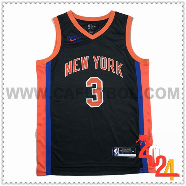 Camisetas New York Knicks (HART #3) 2024/25 Negro/Naranja/Azul