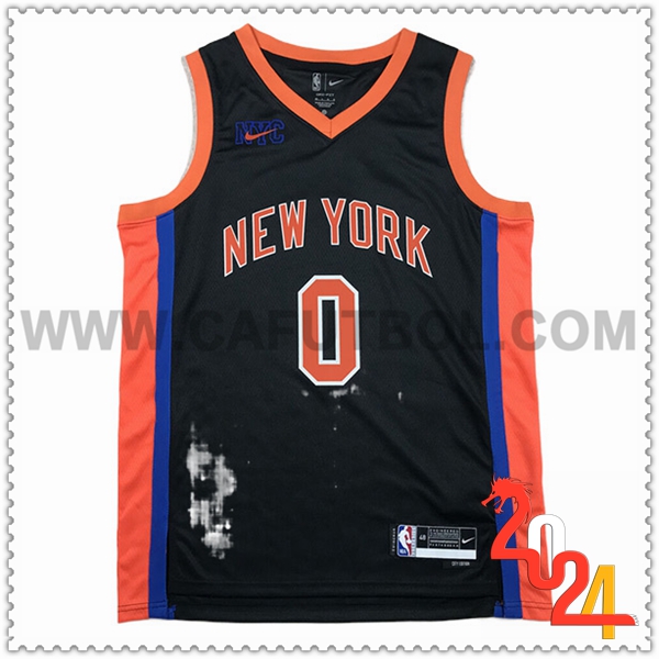 Camisetas New York Knicks (DIVINCENZO #0) 2024/25 Negro/Naranja/Azul