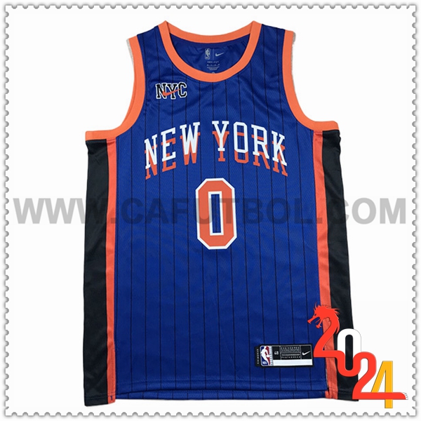 Camisetas New York Knicks (DIVINCENZO #0) 2024/25 Azul/Negro/Naranja