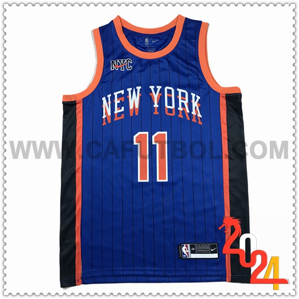 Camisetas New York Knicks (MarrónSON #11) 2024/25 Azul/Negro/Naranja