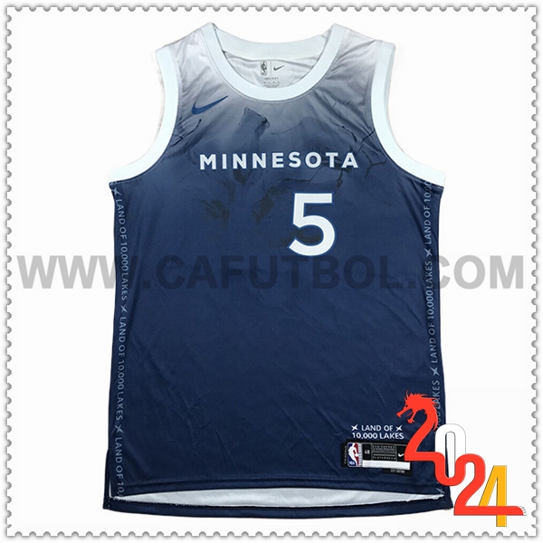 Camisetas Minnesota Timberwolves (EDWARDS#5) 2024/25 Azul/Blanco