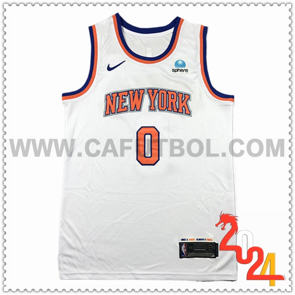 Camisetas New York Knicks (DIVINCENZO #0) 2024/25 Blanco/Naranja