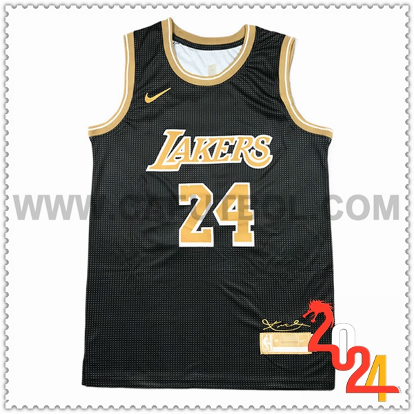 Camisetas Los Angeles Lakers (BRYANT #24) 2024/25 Negro/Amarillo