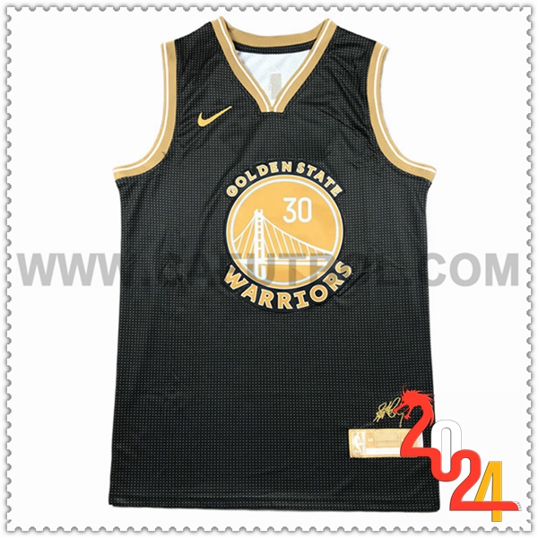 Camisetas Golden State Warriors (CURRY #30) 2024/25 Negro/Amarillo