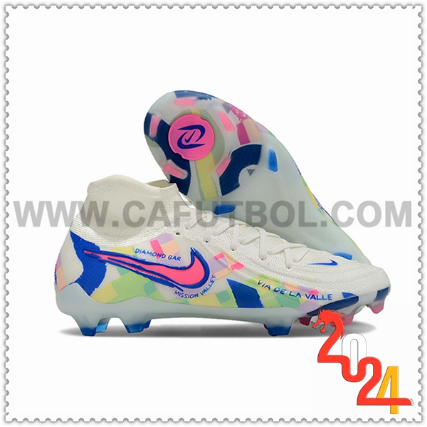 Nike Botas De Fútbol Phantom Luna Elite NU FG Blanco/Azul/Rosa -04