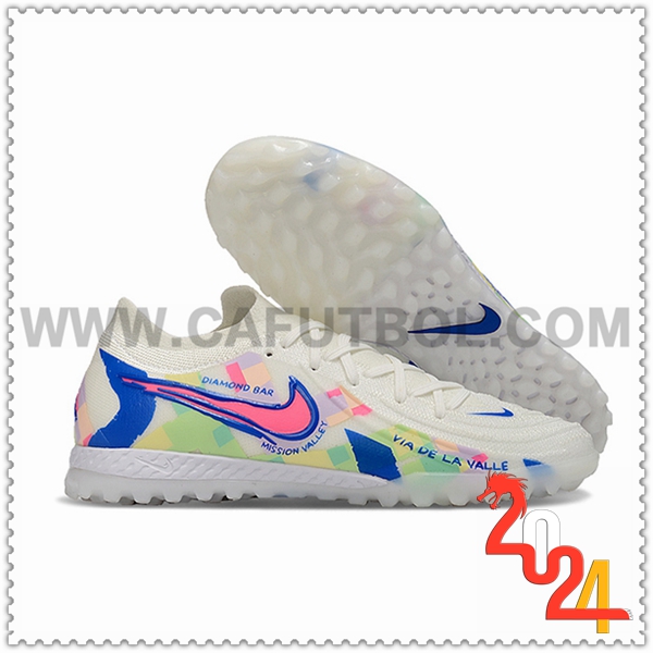 Nike Botas De Fútbol Phantom GX II EliteTF Blanco/Azul/Rosa -02