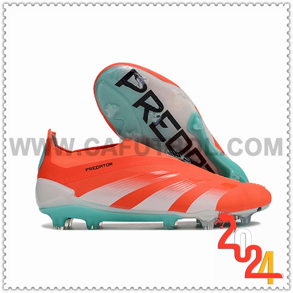 Adidas Botas De Fútbol PREDATOR ELITE LACELESS BOOTS FG Blanco/Naranja