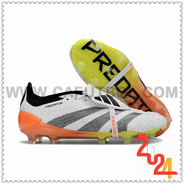 Adidas Botas De Fútbol Predator Elite Tongue FG Blanco/Gris/Naranja