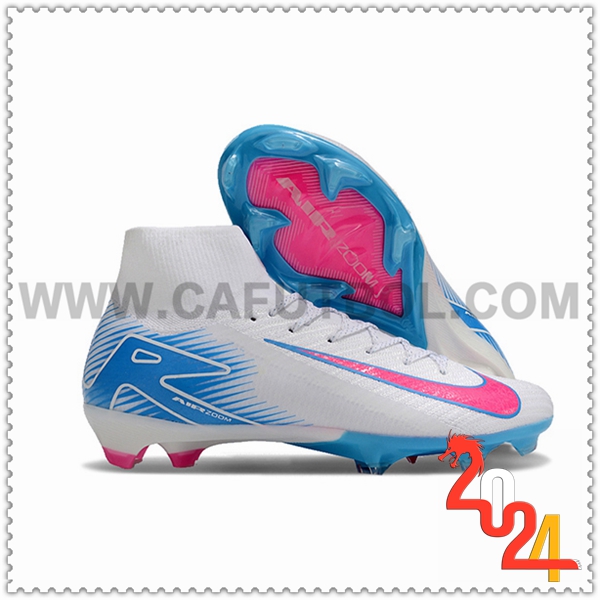 Nike Botas De Fútbol Air Zoom Mercurial Superfly IIX Elite FG Blanco/Azul/Rosa