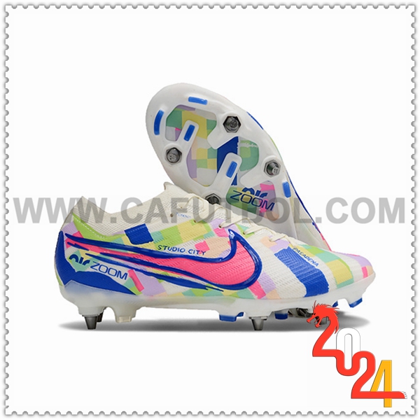 Nike Botas De Fútbol Air Zoom Mercurial Vapor XV Elite SG Blanco/Azul/Rosa