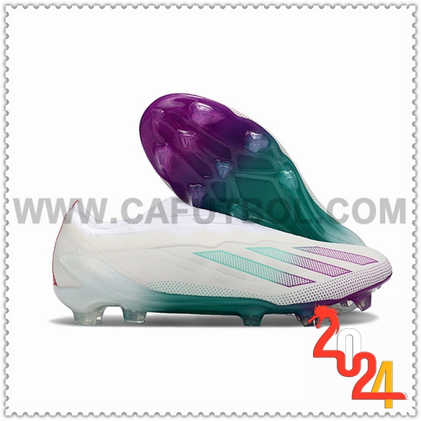 Adidas Botas De Fútbol X CRAZYFAST.1 LL FG Blanco/Verde/Violeta