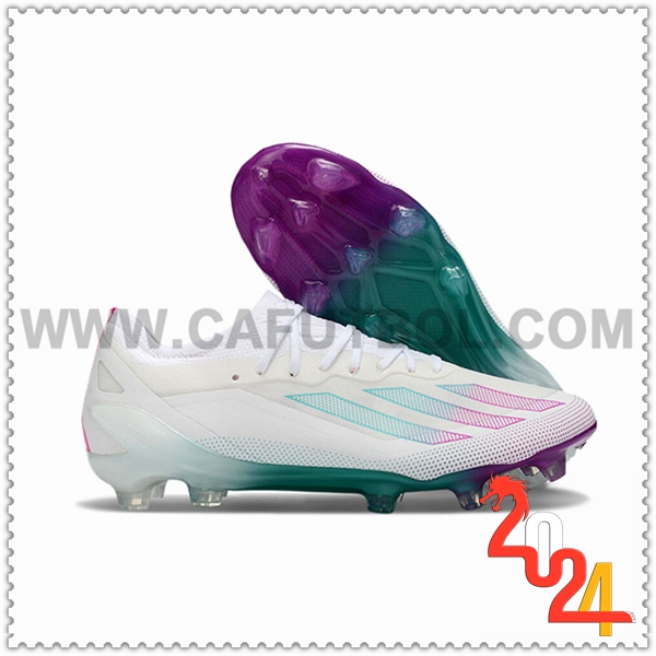 Adidas Botas De Fútbol X CRAZYFAST MESSI.1 FG BOOTS Blanco/Verde/Violeta