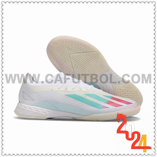 Adidas Botas De Fútbol X CRAZYFAST.1 IC BOOTS Blanco/Verde/Rojo