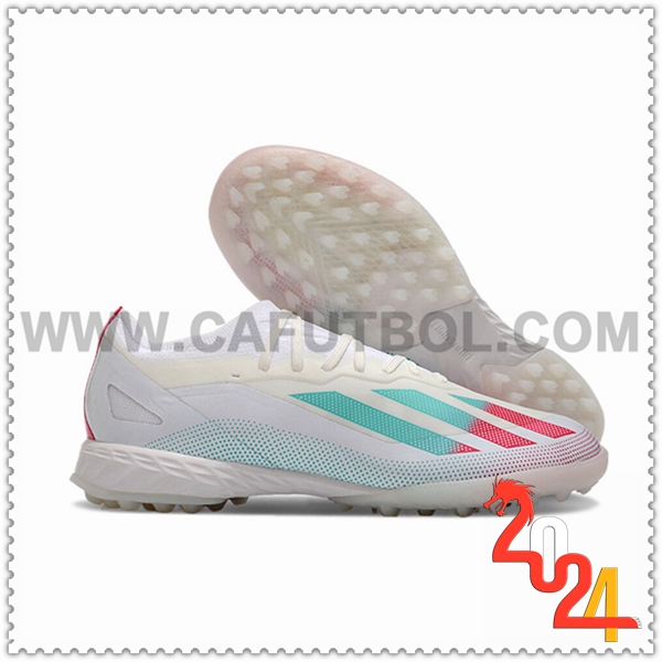 Adidas Botas De Fútbol X CRAZYFAST.1 TF BOOTS Blanco/Verde/Rojo