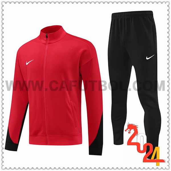 Chandal Futbol Chaquetas Nike Rojo/Negro 2024 2025