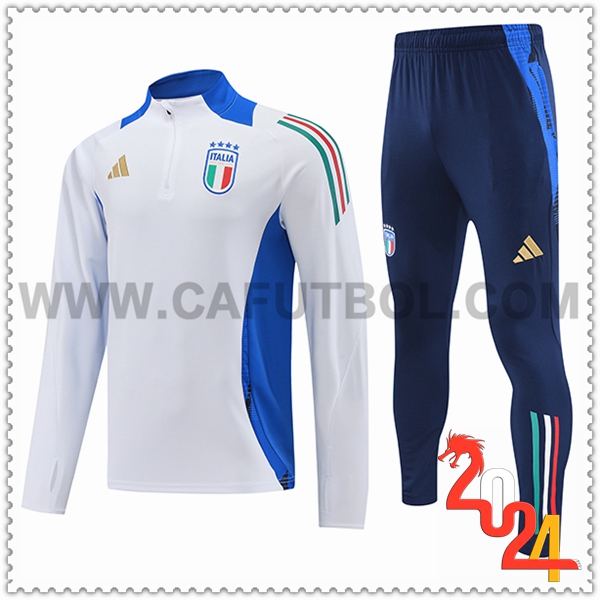 Chandal Futbol Italia Ninos Blanco/Azul 2024 2025 -02