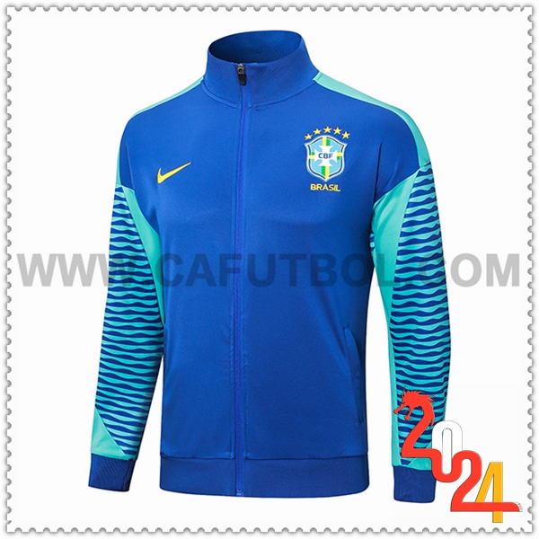 Chaquetas Futbol Brasil Azul/Verde 2024 2025