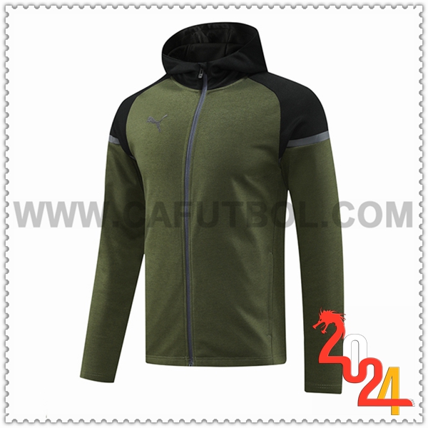 Chaqueta Con Capucha PUMA Verde/Negro 2024 2025