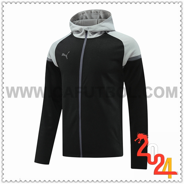 Chaqueta Con Capucha PUMA Negro/Gris 2024 2025