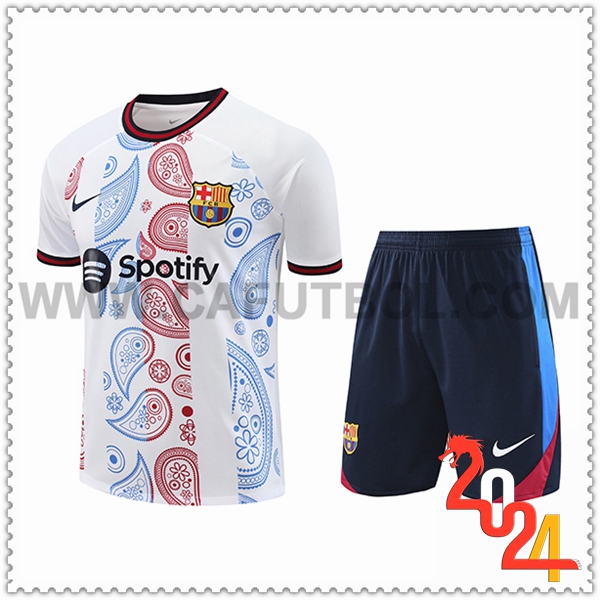 Camiseta Entrenamiento FC Barcelona Blanco/Rojo/Azul 2024 2025