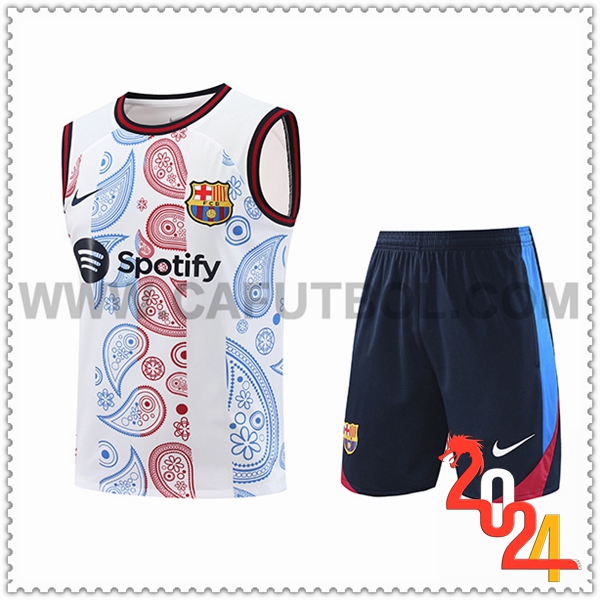 Camiseta Entrenamiento sin mangas FC Barcelona Blanco/Rojo/Azul 2024 2025