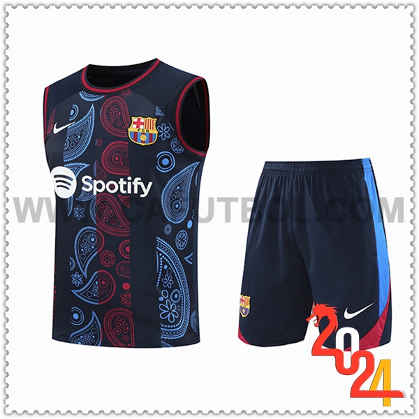 Camiseta Entrenamiento sin mangas FC Barcelona Negro/Rojo/Azul 2024 2025 -02