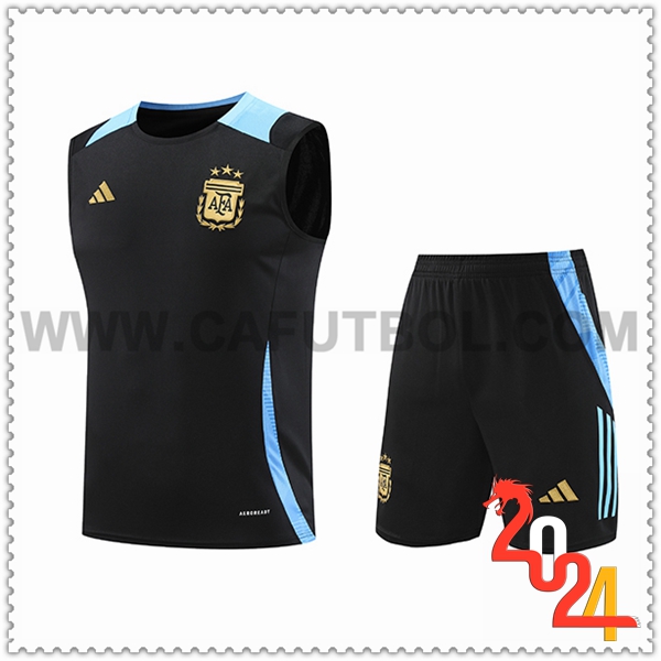 Camiseta Entrenamiento sin mangas Argentina Negro/Azul 2024 2025