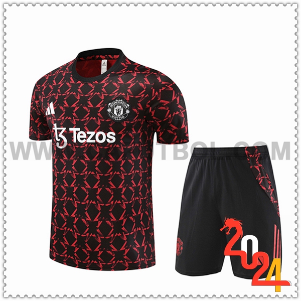 Camiseta Entrenamiento Manchester United Negro/Rojo 2024 2025