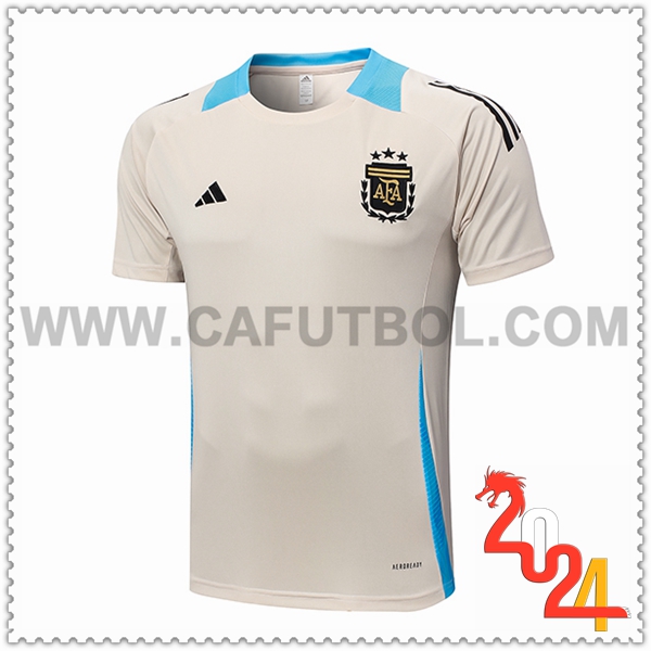Camiseta Entrenamiento Argentina Beige/Azul 2024 2025