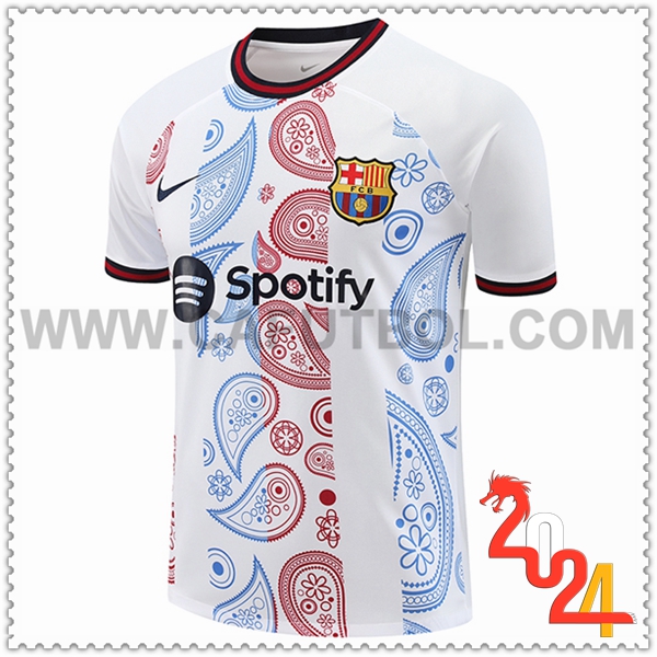 Camiseta Entrenamiento FC Barcelona Blanco/Rojo/Azul 2024 2025