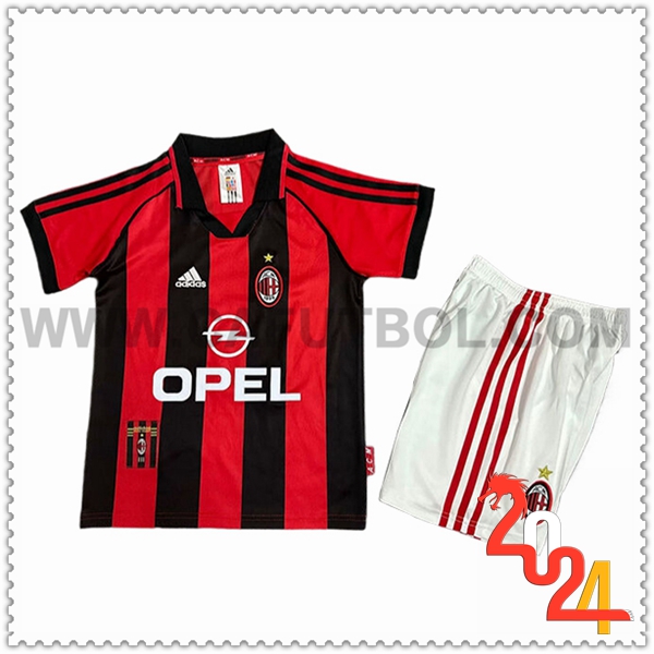 Primera Camiseta Retro AC Milan Ninos 1998/1999