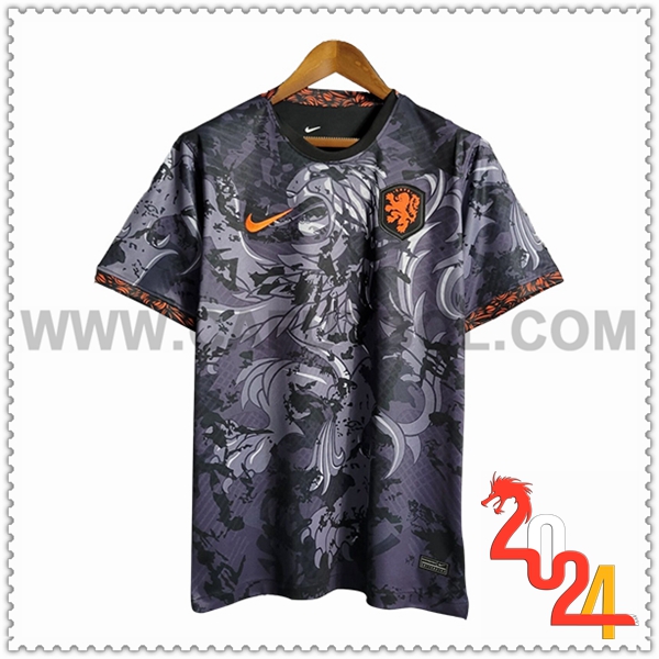 Camiseta Equipo Paises Bajos Negro Edicion especial 2024 2025