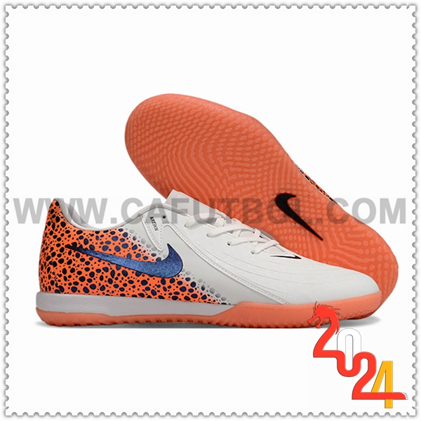 Nike Botas De Fútbol Phantom GX II ACAD LV8 IC Blanco/Naranja/Negro