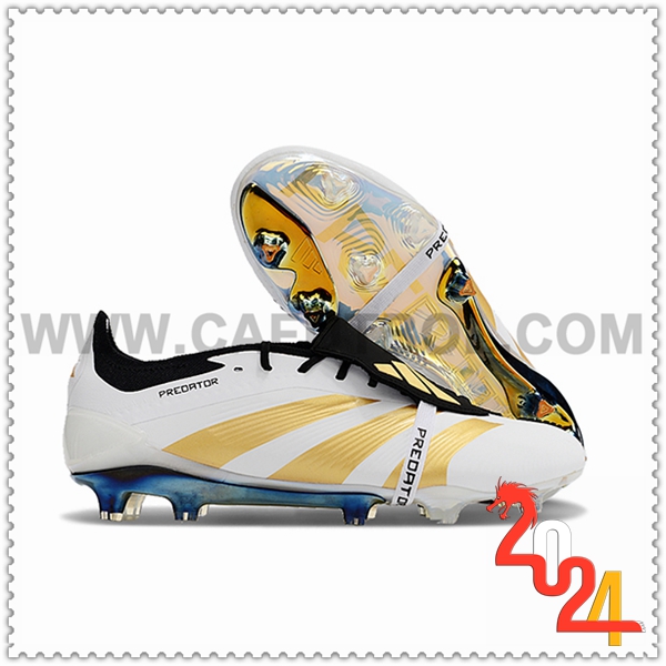 Adidas Botas De Fútbol Predator Elite Tongue FG Blanco/Amarillo/Negro