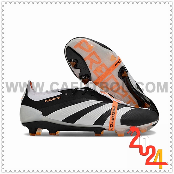 Adidas Botas De Fútbol Predator Elite Tongue FG Negro/Blanco/Naranja