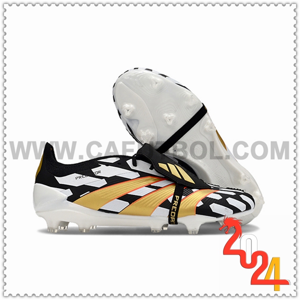 Adidas Botas De Fútbol Predator Elite Tongue FG Negro/Blanco/Amarillo