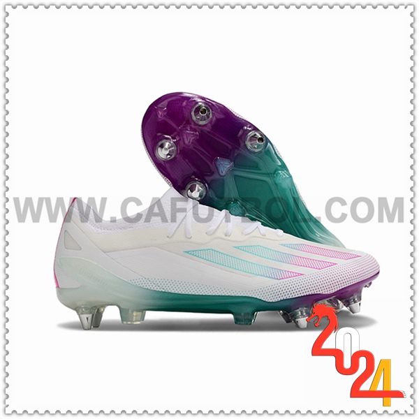 Adidas Botas De Fútbol X Crazyfast1 SG Blanco/Verde/Violeta