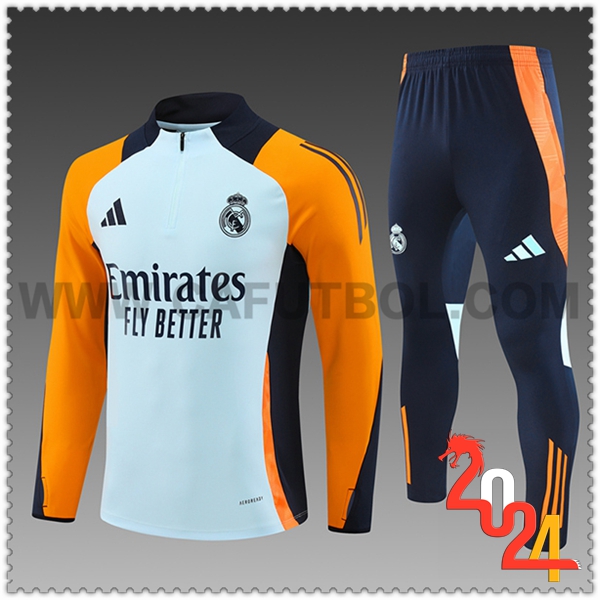 Chandal Futbol Real Madrid Ninos Azul/Negro/Naranja 2024 2025